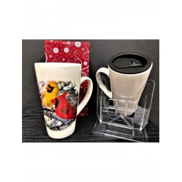 "Cardinals" Mug W/ Lid With Gift Box